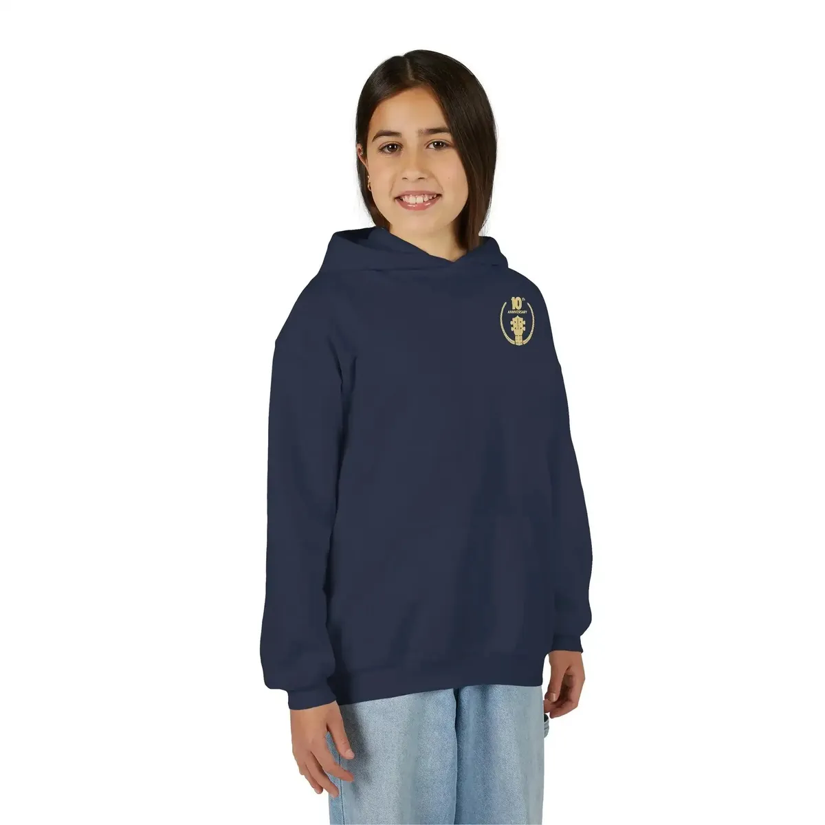 Uke Like The Pros 10th Anniversary Youth Hoodie - Gold Logo - Image 3