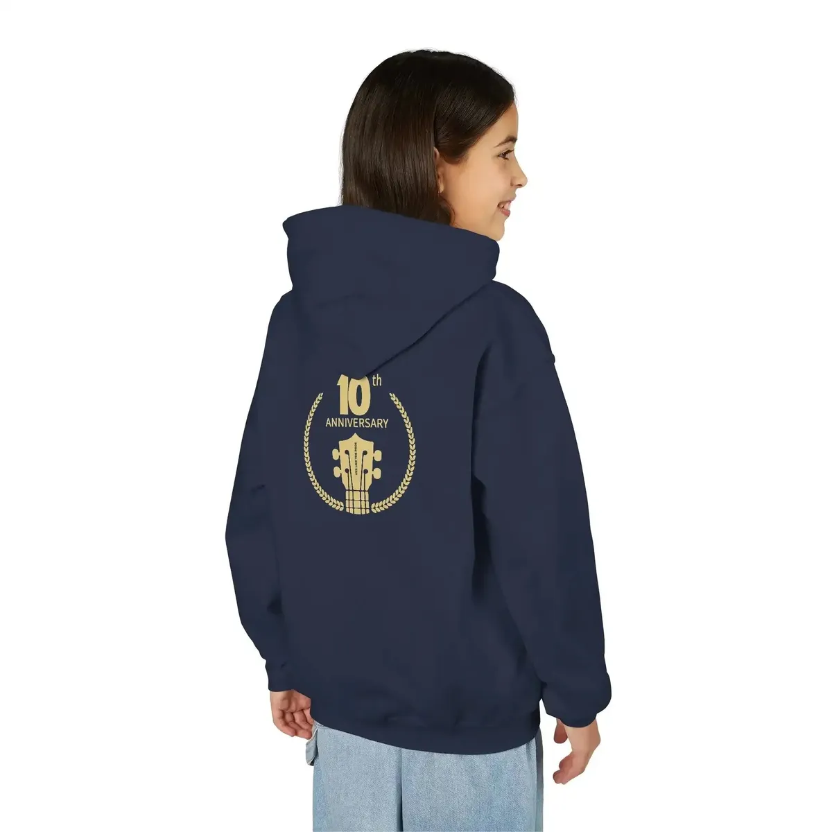 Uke Like The Pros 10th Anniversary Youth Hoodie - Gold Logo - Image 4