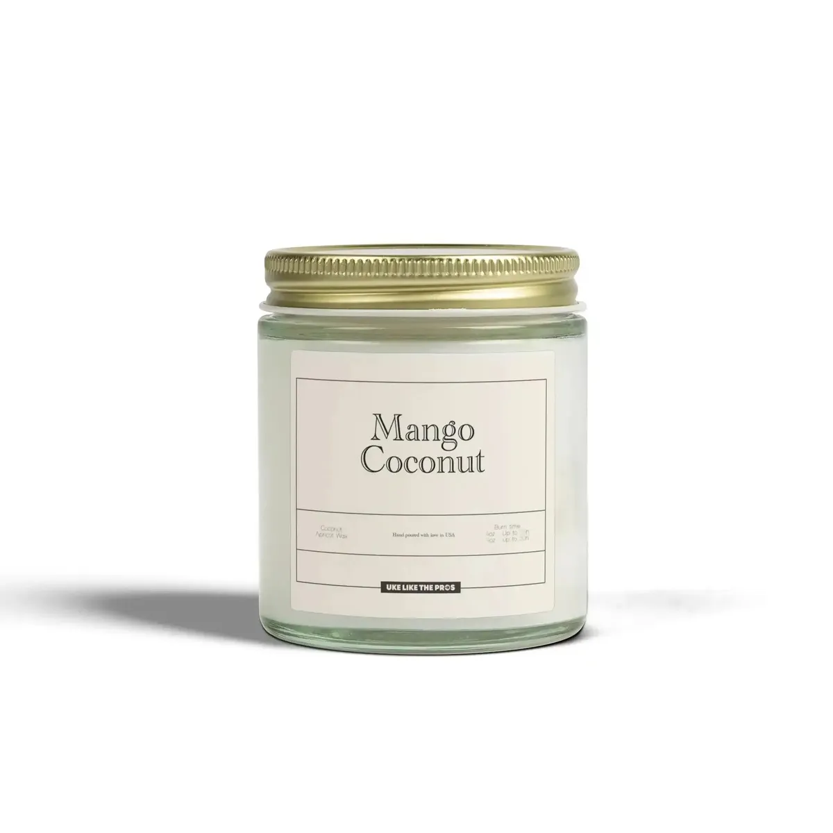 Uke Like The Pros Coconut & Apricot Wax Scented Candle - Mango Coconut (4oz & 9oz)