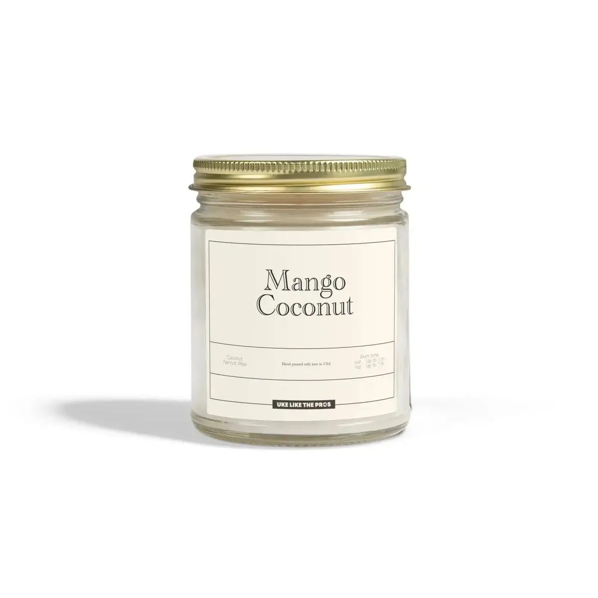 Uke Like The Pros Coconut & Apricot Wax Scented Candle - Mango Coconut (4oz & 9oz) - Image 2
