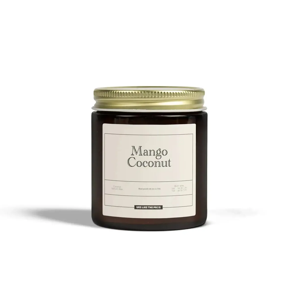 Uke Like The Pros Coconut & Apricot Wax Scented Candle - Mango Coconut (4oz & 9oz) - Image 3
