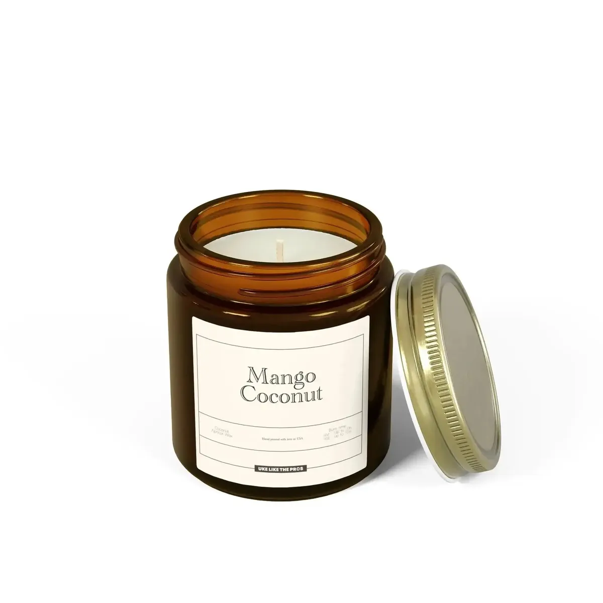 Uke Like The Pros Coconut & Apricot Wax Scented Candle - Mango Coconut (4oz & 9oz) - Image 8