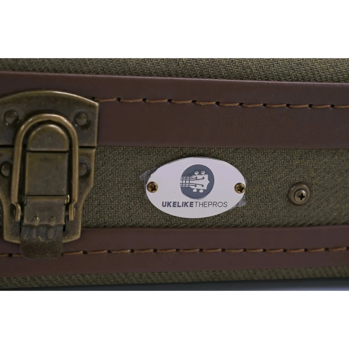 Uke Like The Pros OTB-AT Baritone Ukulele Olive Tweed Archtop Hardshell Case - Image 8