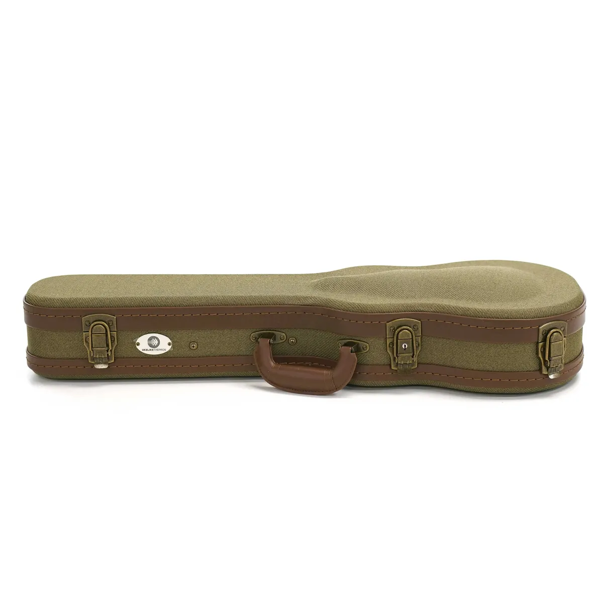 Uke Like The Pros OTC-AT Concert Ukulele Olive Tweed Archtop Hardshell Case - Image 2