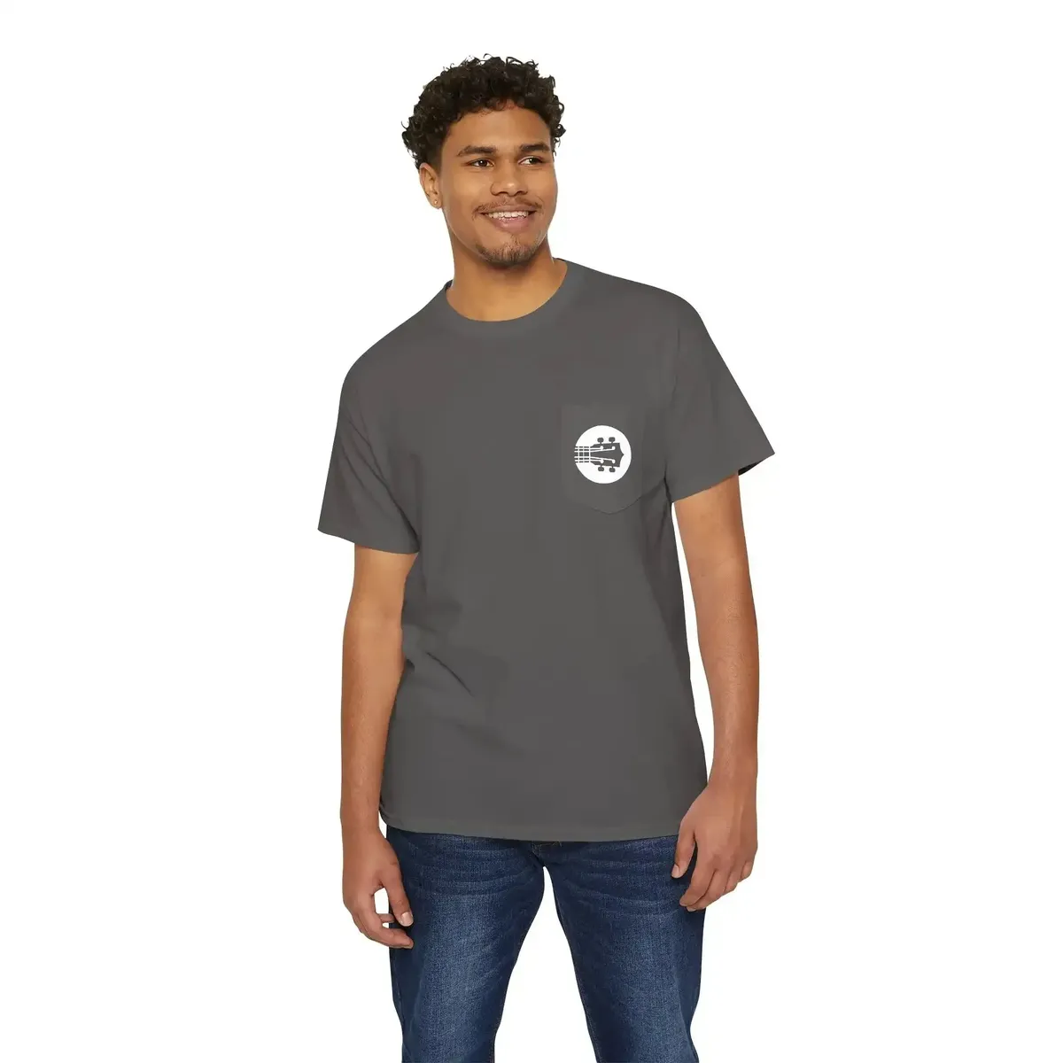 Uke Like The Pros Pocket T-Shirt - Small White Chest Logo - Image 17