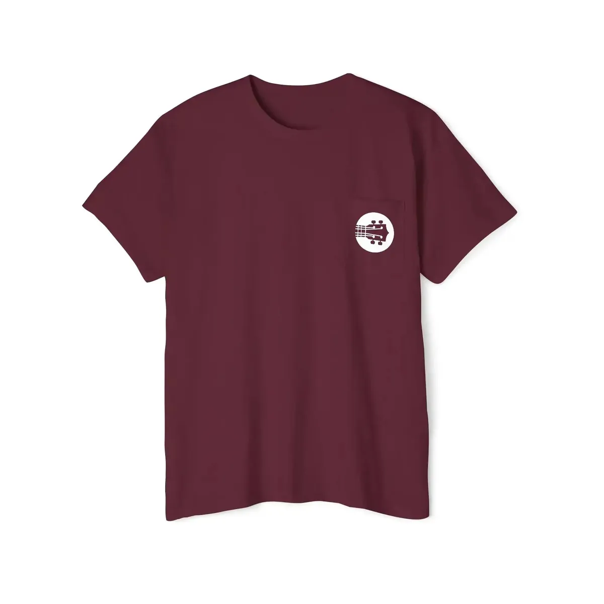 Uke Like The Pros Pocket T-Shirt - Small White Chest Logo - Image 2