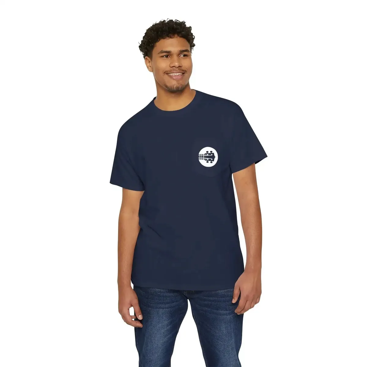 Uke Like The Pros Pocket T-Shirt - Small White Chest Logo - Image 20