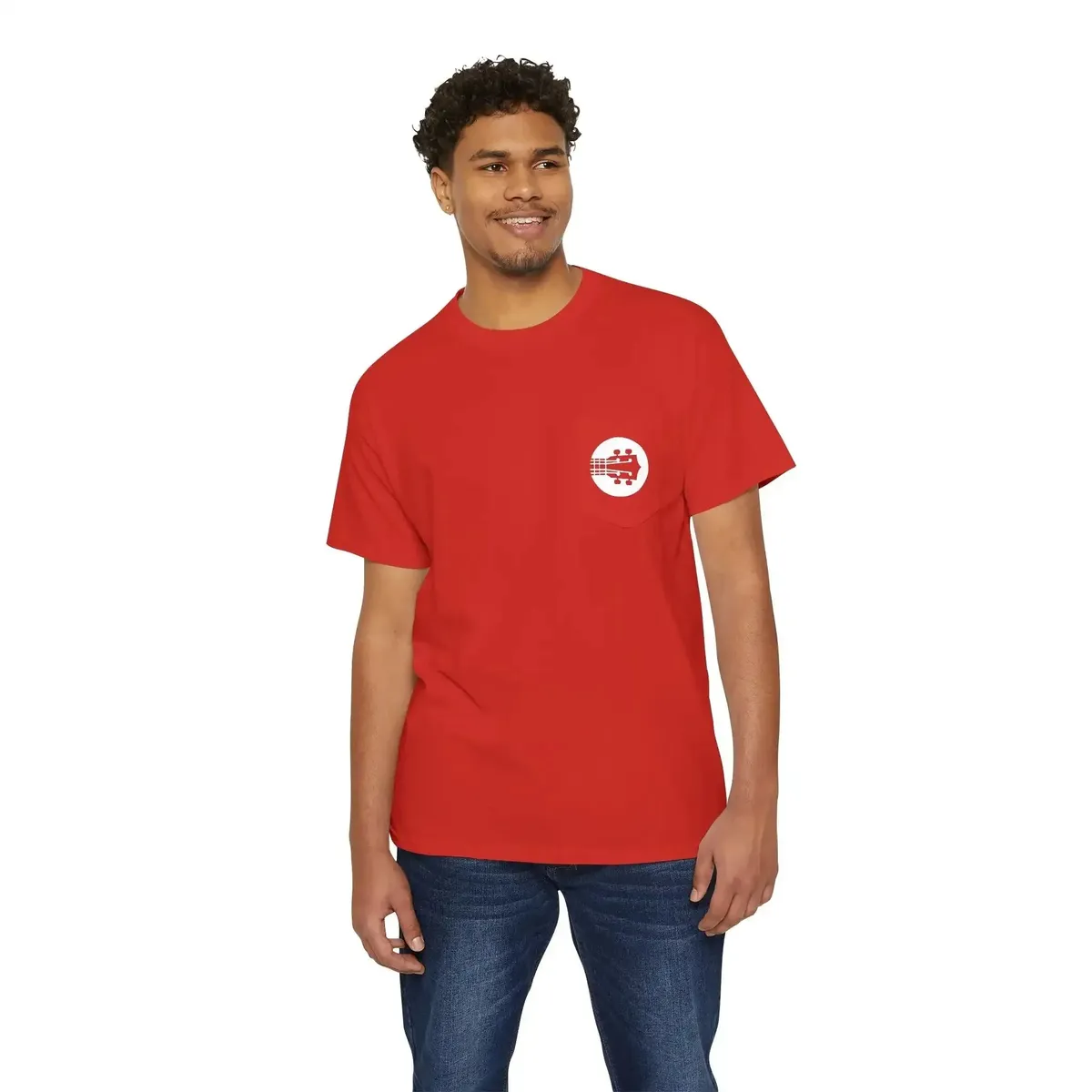 Uke Like The Pros Pocket T-Shirt - Small White Chest Logo - Image 23