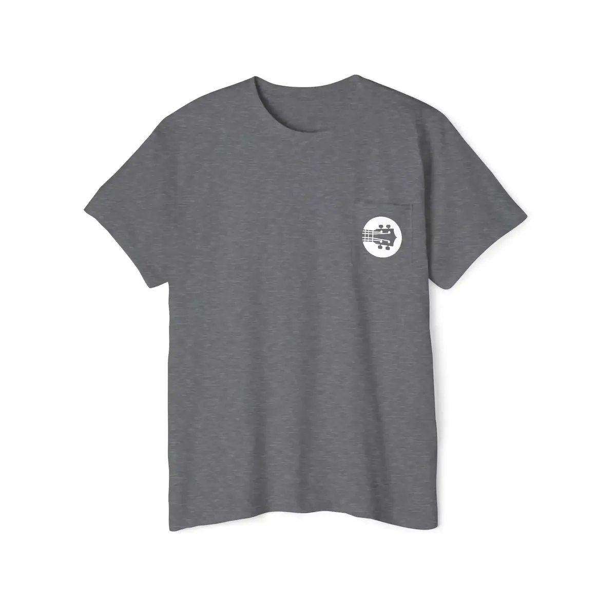 Uke Like The Pros Pocket T-Shirt - Small White Chest Logo - Image 3