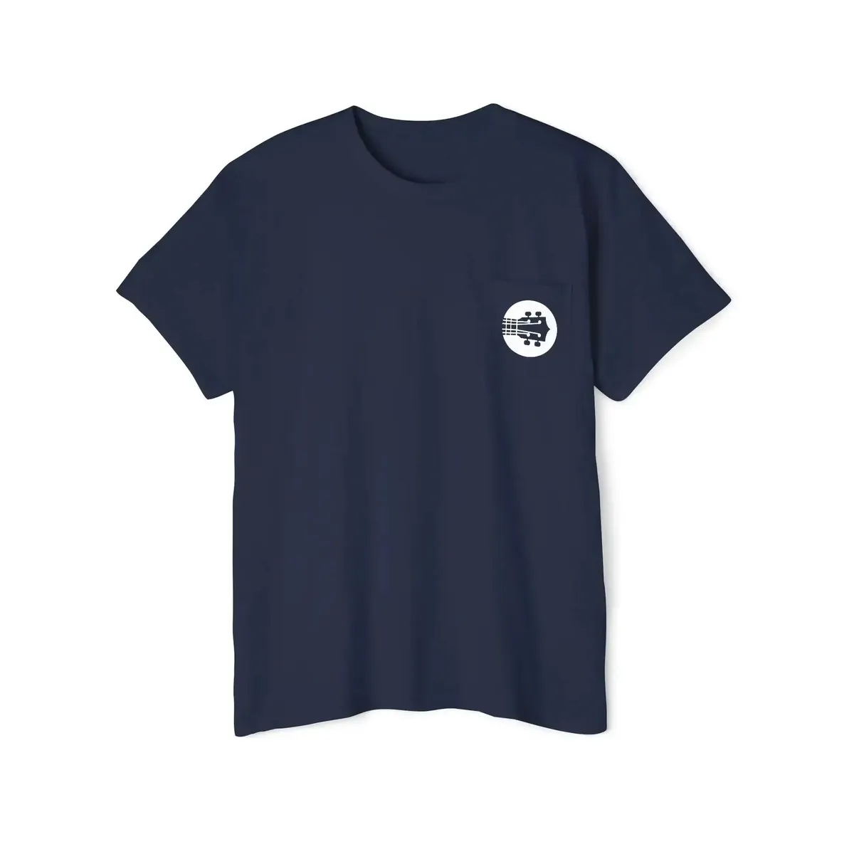 Uke Like The Pros Pocket T-Shirt - Small White Chest Logo - Image 5