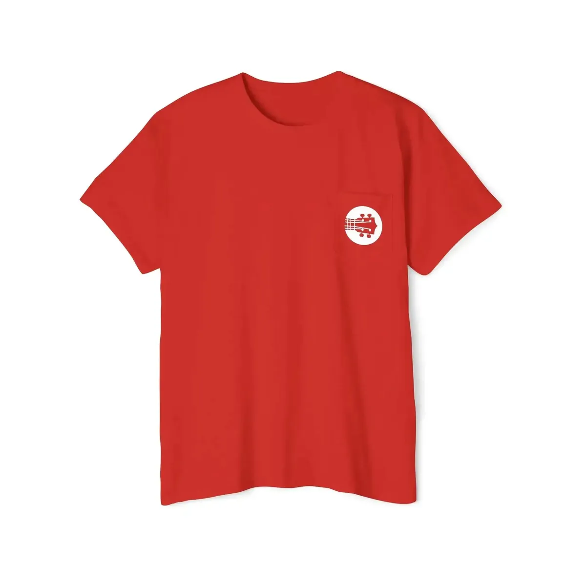Uke Like The Pros Pocket T-Shirt - Small White Chest Logo - Image 6