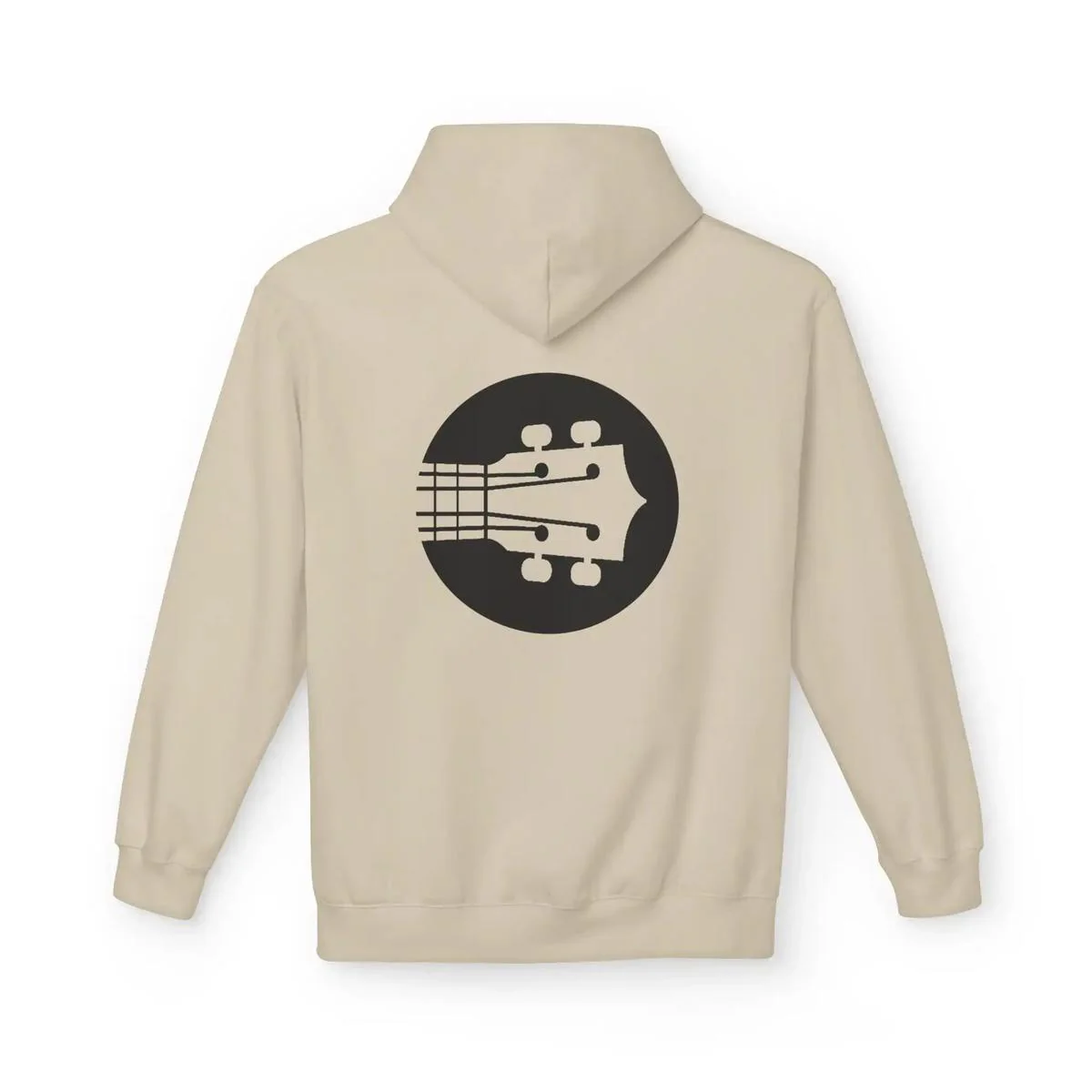 Uke Like The Pros Unisex Fleece Hoodie - Black Logo - Image 13