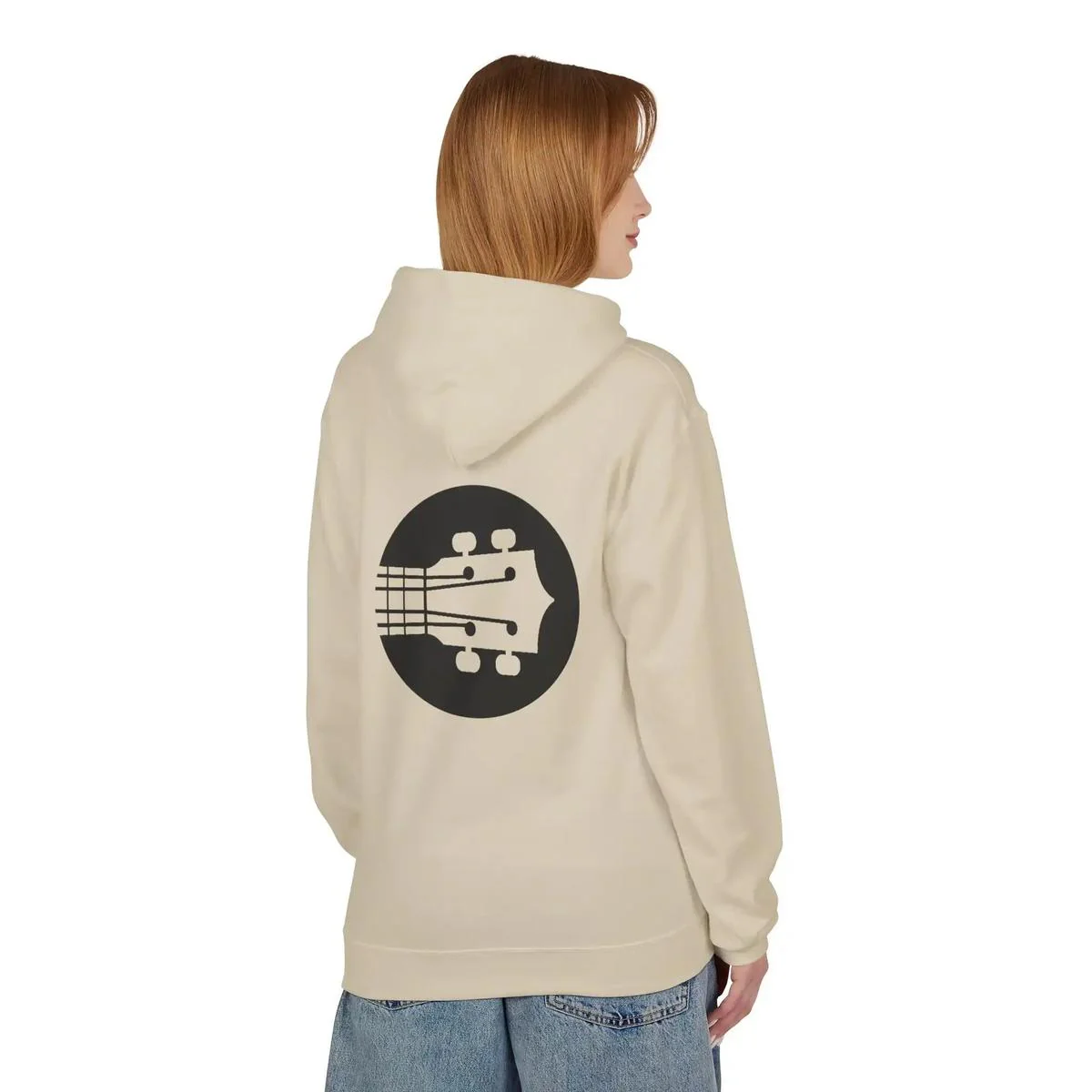 Uke Like The Pros Unisex Fleece Hoodie - Black Logo - Image 14