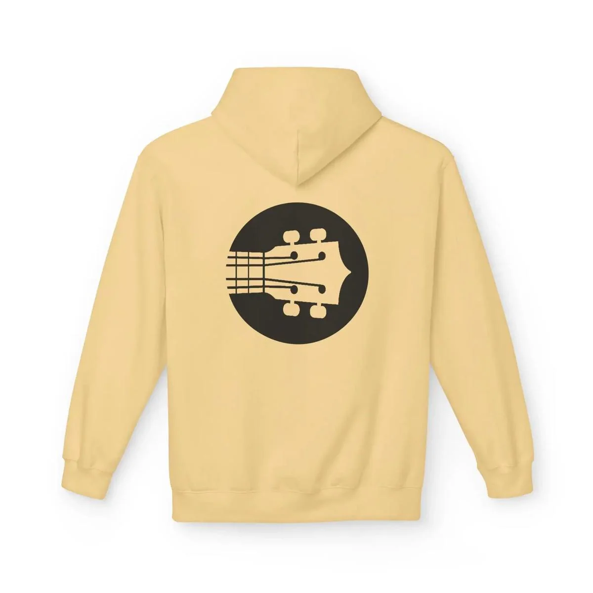 Uke Like The Pros Unisex Fleece Hoodie - Black Logo - Image 15