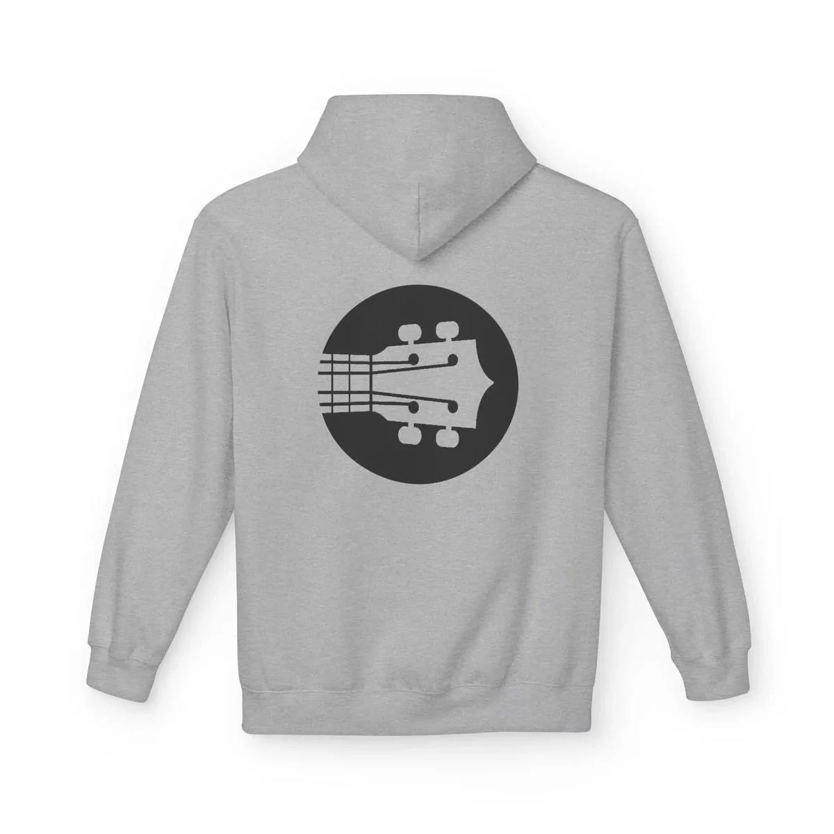 Uke Like The Pros Unisex Fleece Hoodie - Black Logo - Image 16