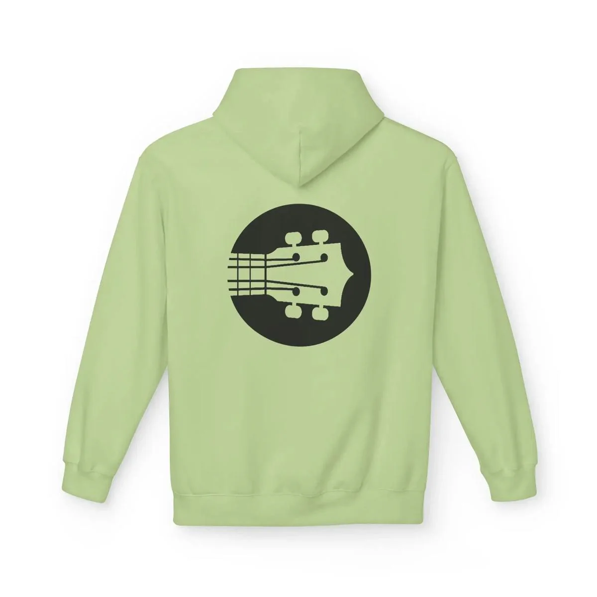 Uke Like The Pros Unisex Fleece Hoodie - Black Logo - Image 17
