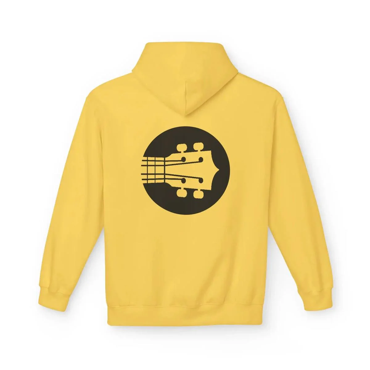 Uke Like The Pros Unisex Fleece Hoodie - Black Logo - Image 18
