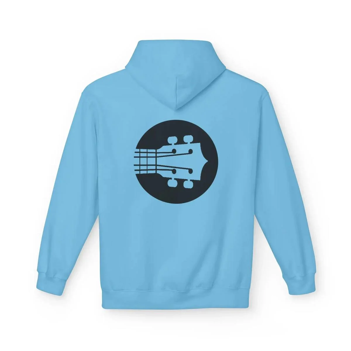 Uke Like The Pros Unisex Fleece Hoodie - Black Logo - Image 19