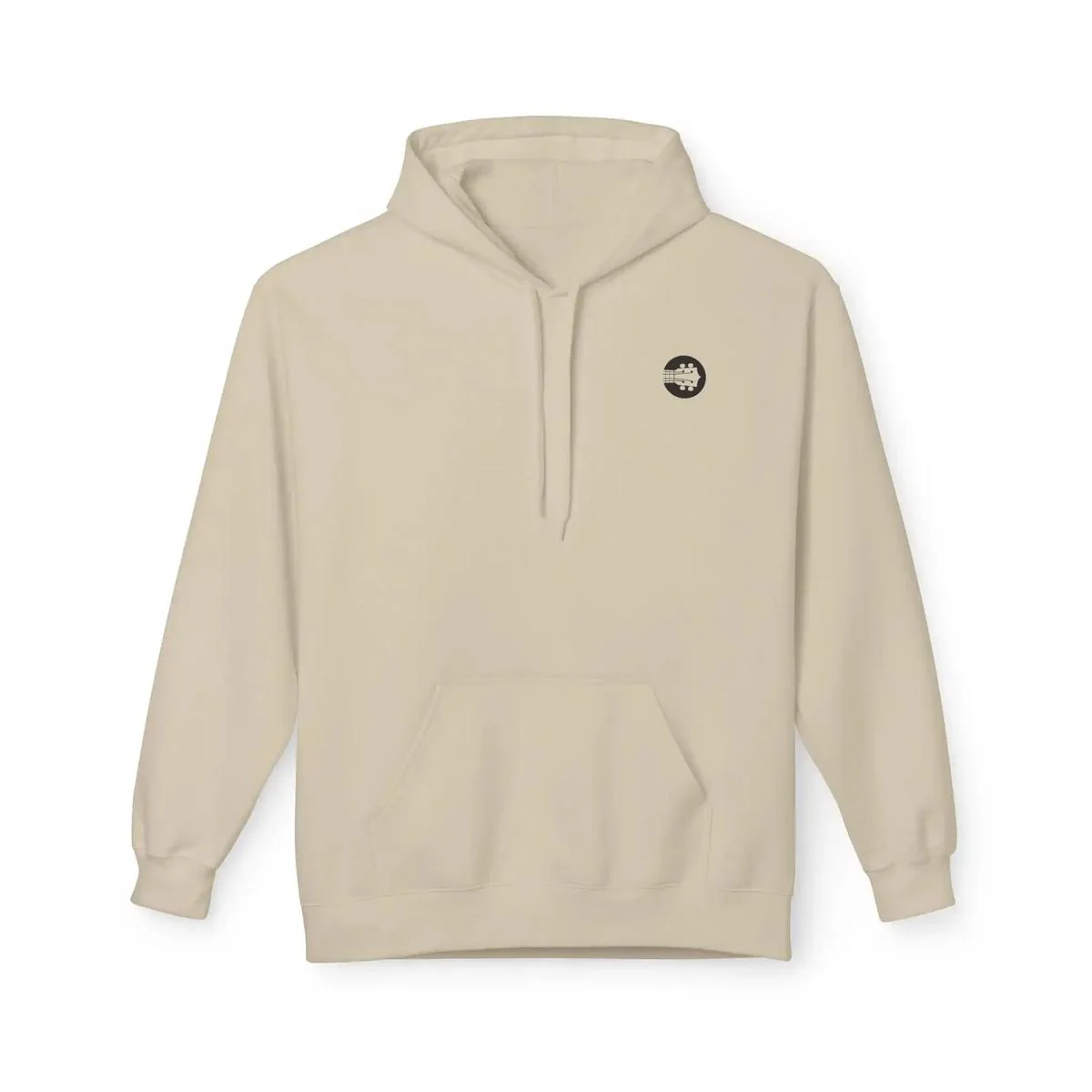 Uke Like The Pros Unisex Fleece Hoodie - Black Logo - Image 2