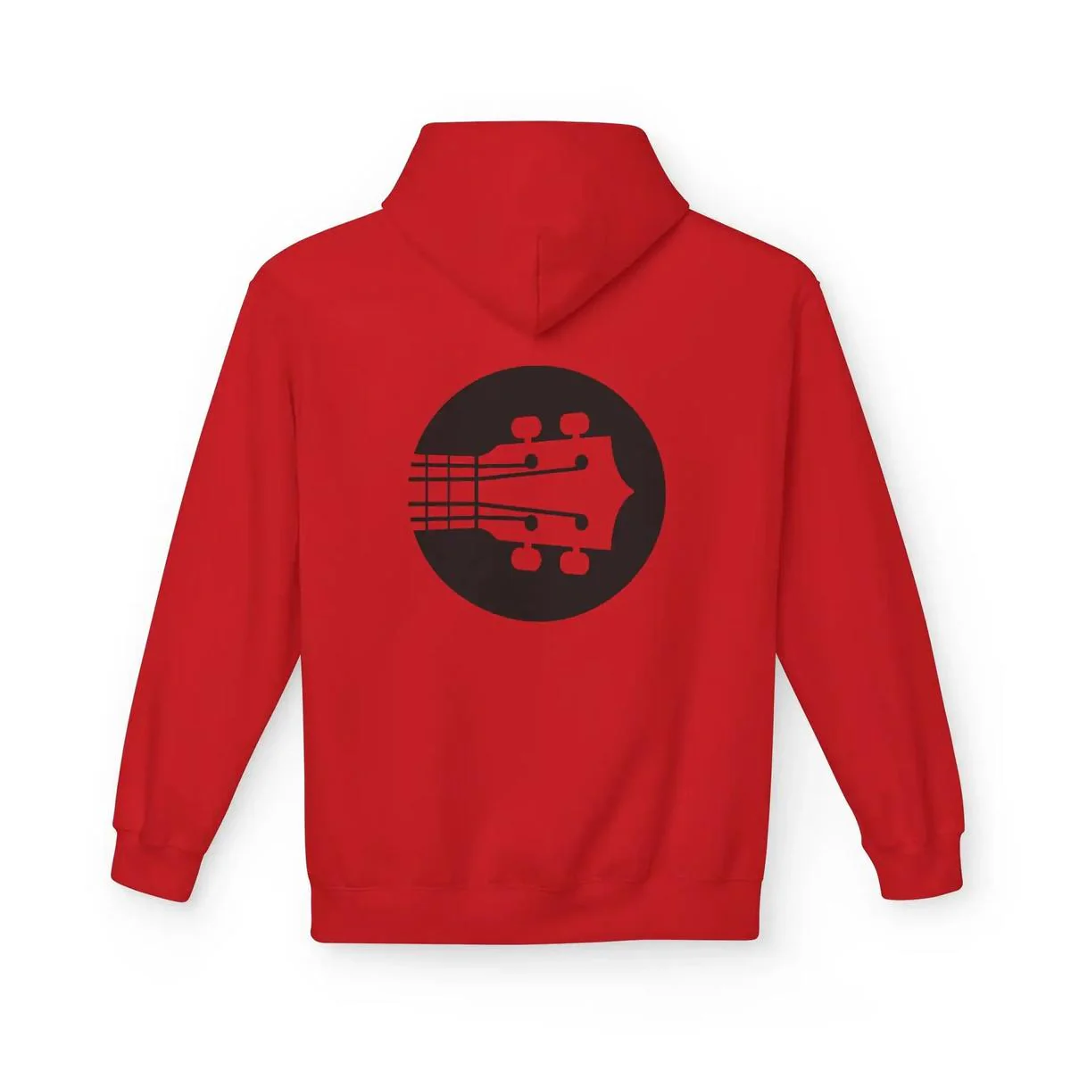 Uke Like The Pros Unisex Fleece Hoodie - Black Logo - Image 23
