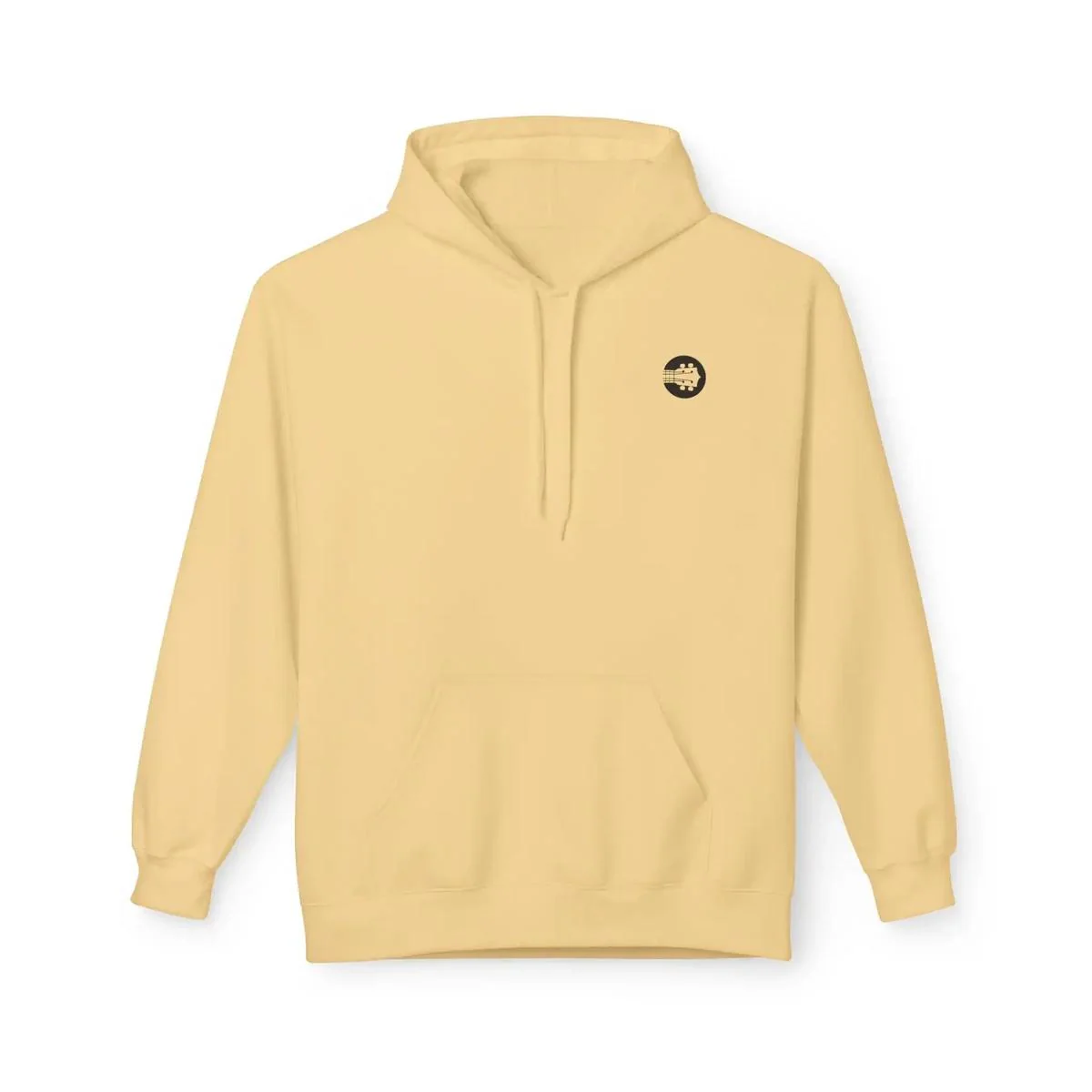 Uke Like The Pros Unisex Fleece Hoodie - Black Logo - Image 3