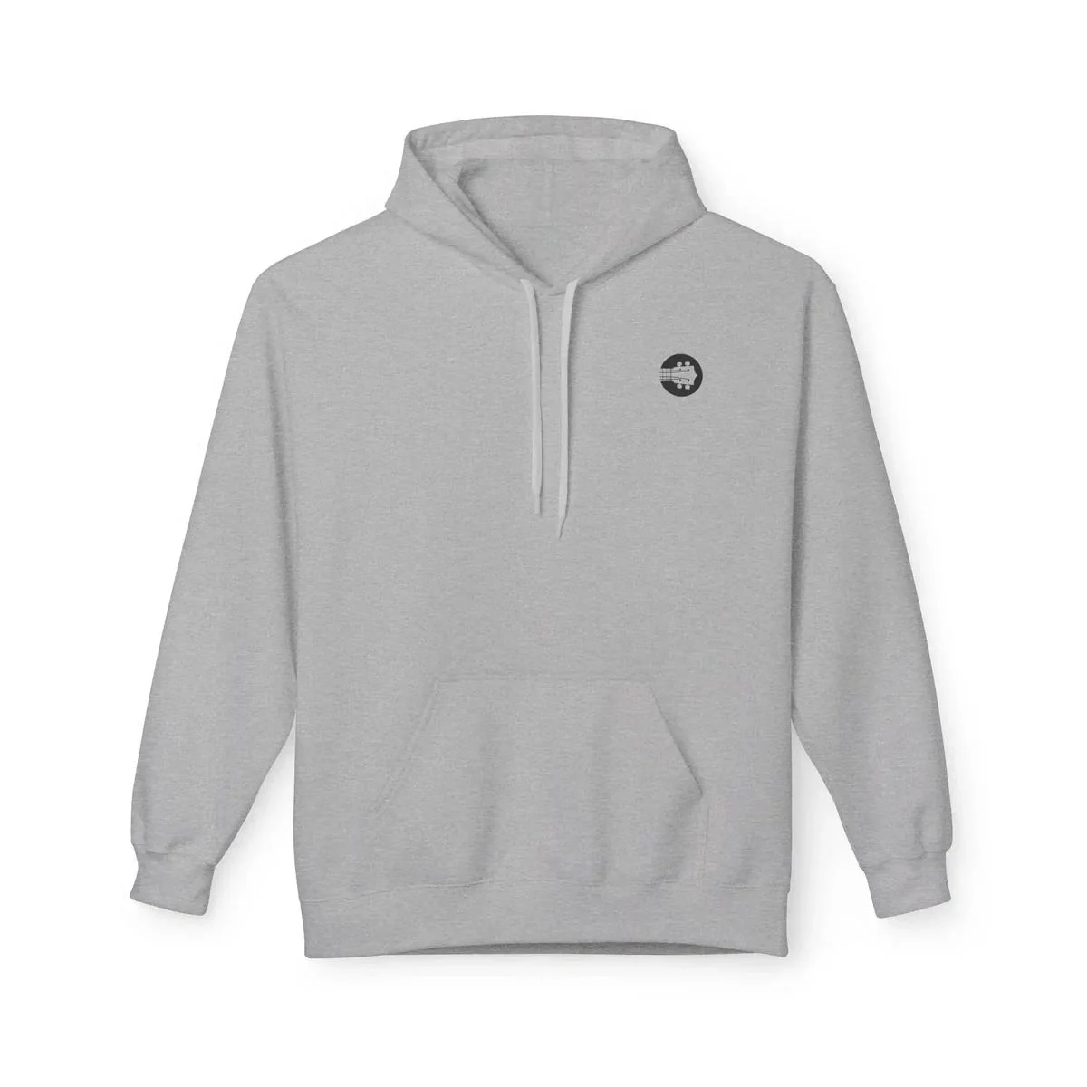 Uke Like The Pros Unisex Fleece Hoodie - Black Logo - Image 4