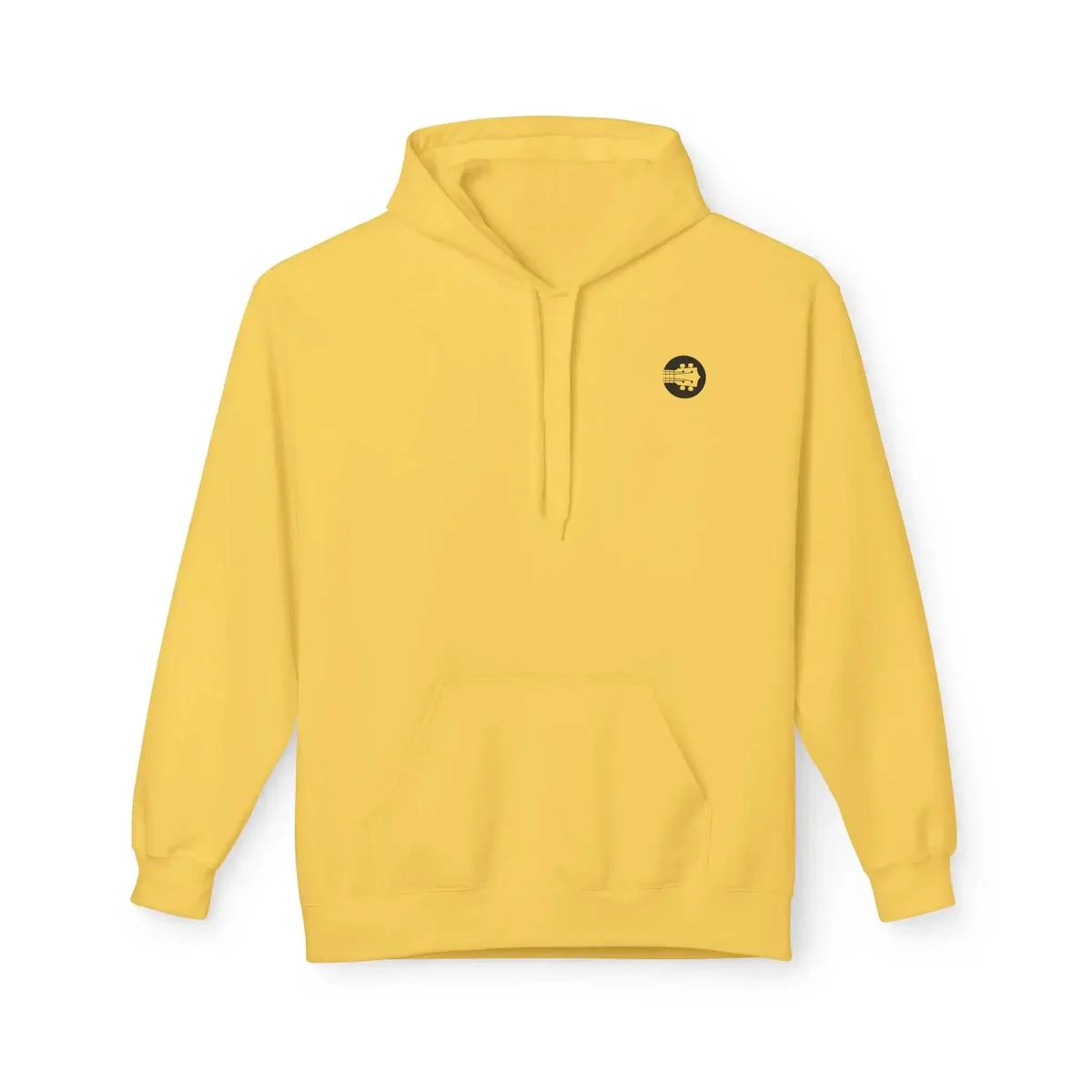 Uke Like The Pros Unisex Fleece Hoodie - Black Logo - Image 6
