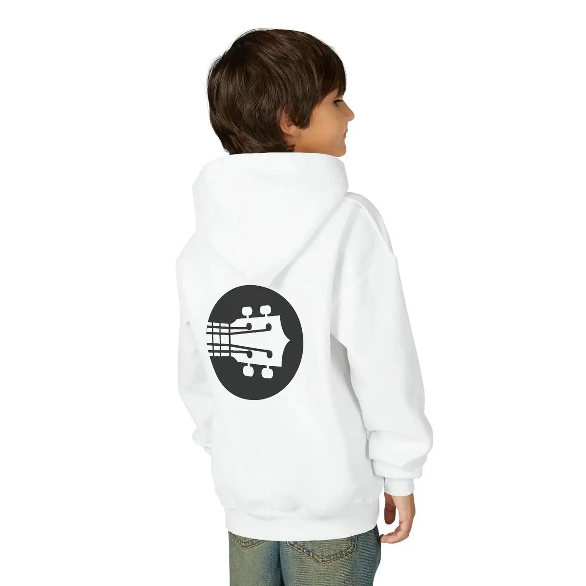 Uke Like The Pros Youth Hoodie — Black Logo - Image 24