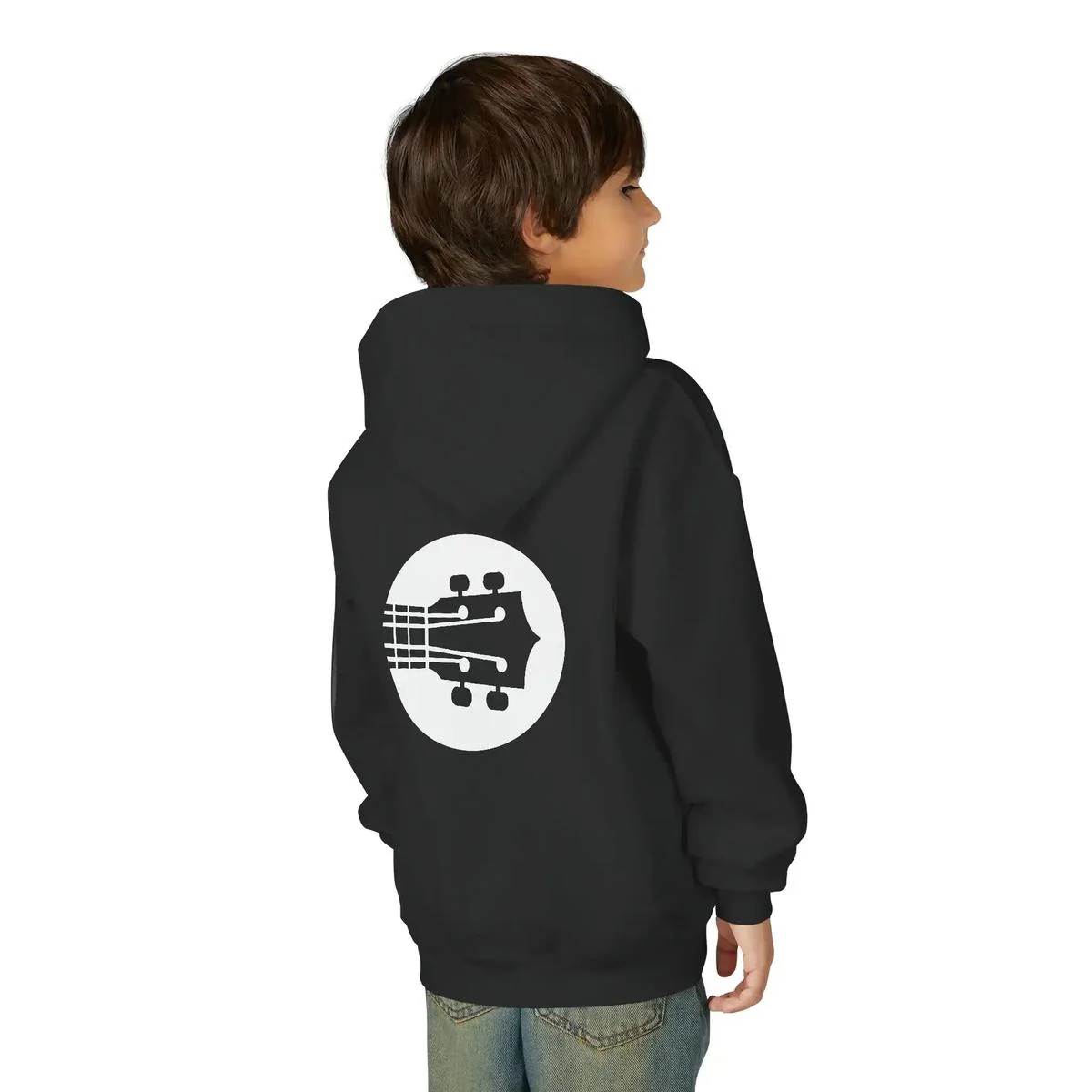 Uke Like The Pros Youth Hoodie - White Logo - Image 14