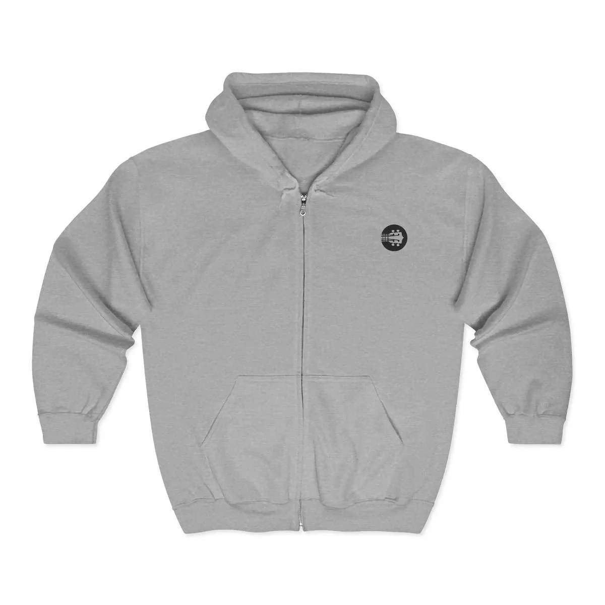 Uke Like The Pros Zip Up Hoodie - Black Logo - Image 2