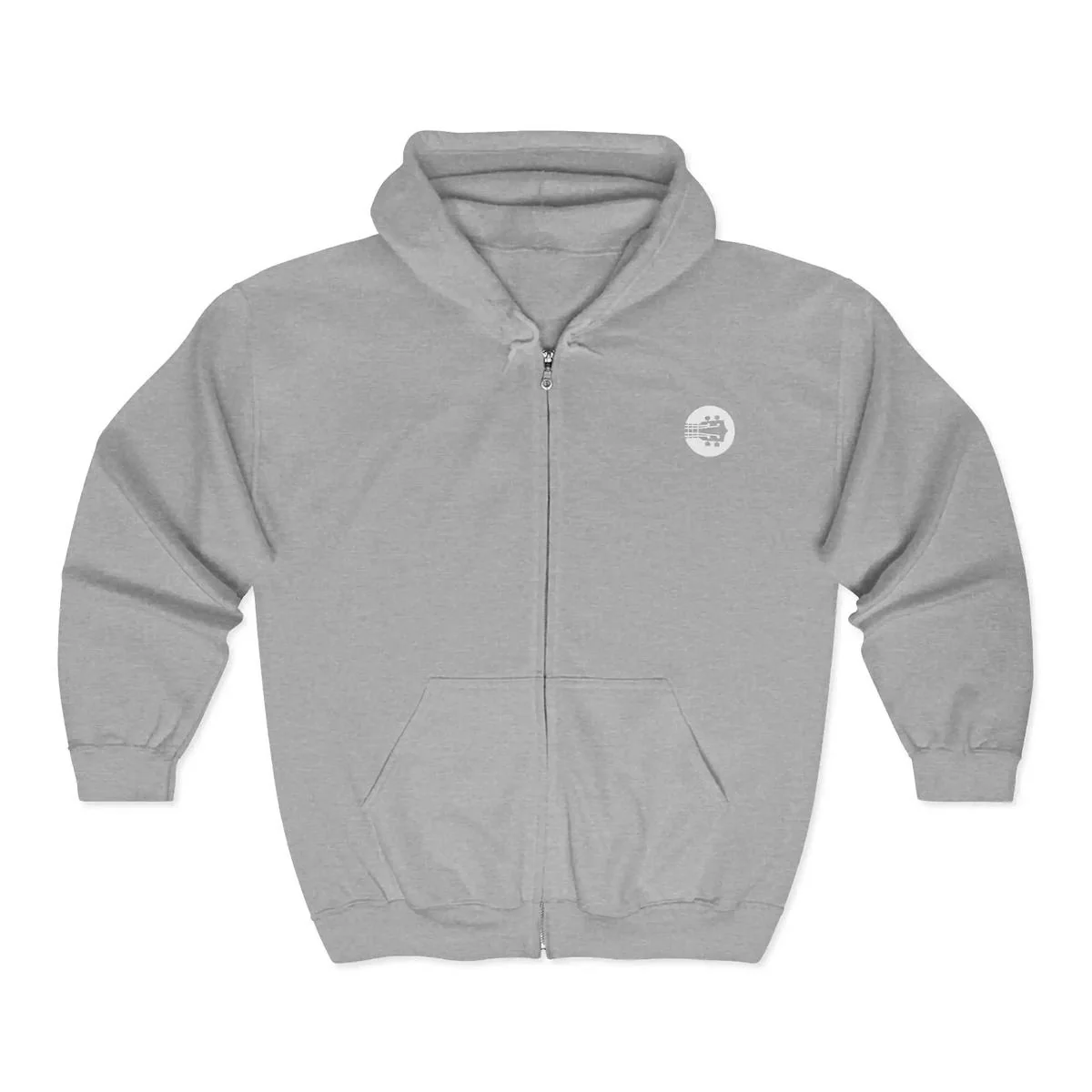 Uke Like The Pros Zip Up Hoodie - White Logo - Image 2