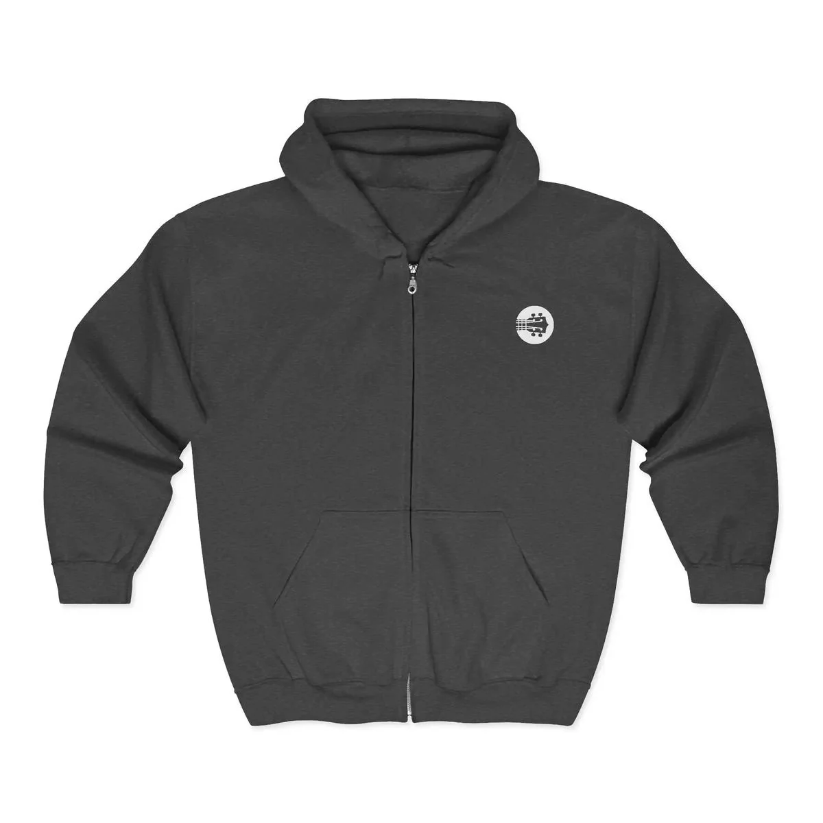 Uke Like The Pros Zip Up Hoodie - White Logo - Image 3