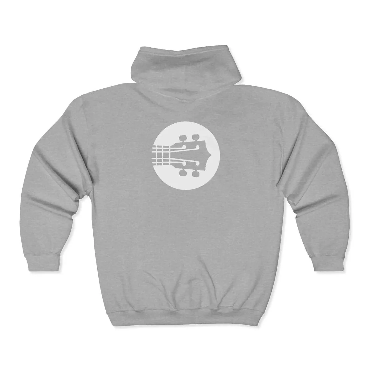 Uke Like The Pros Zip Up Hoodie - White Logo - Image 8