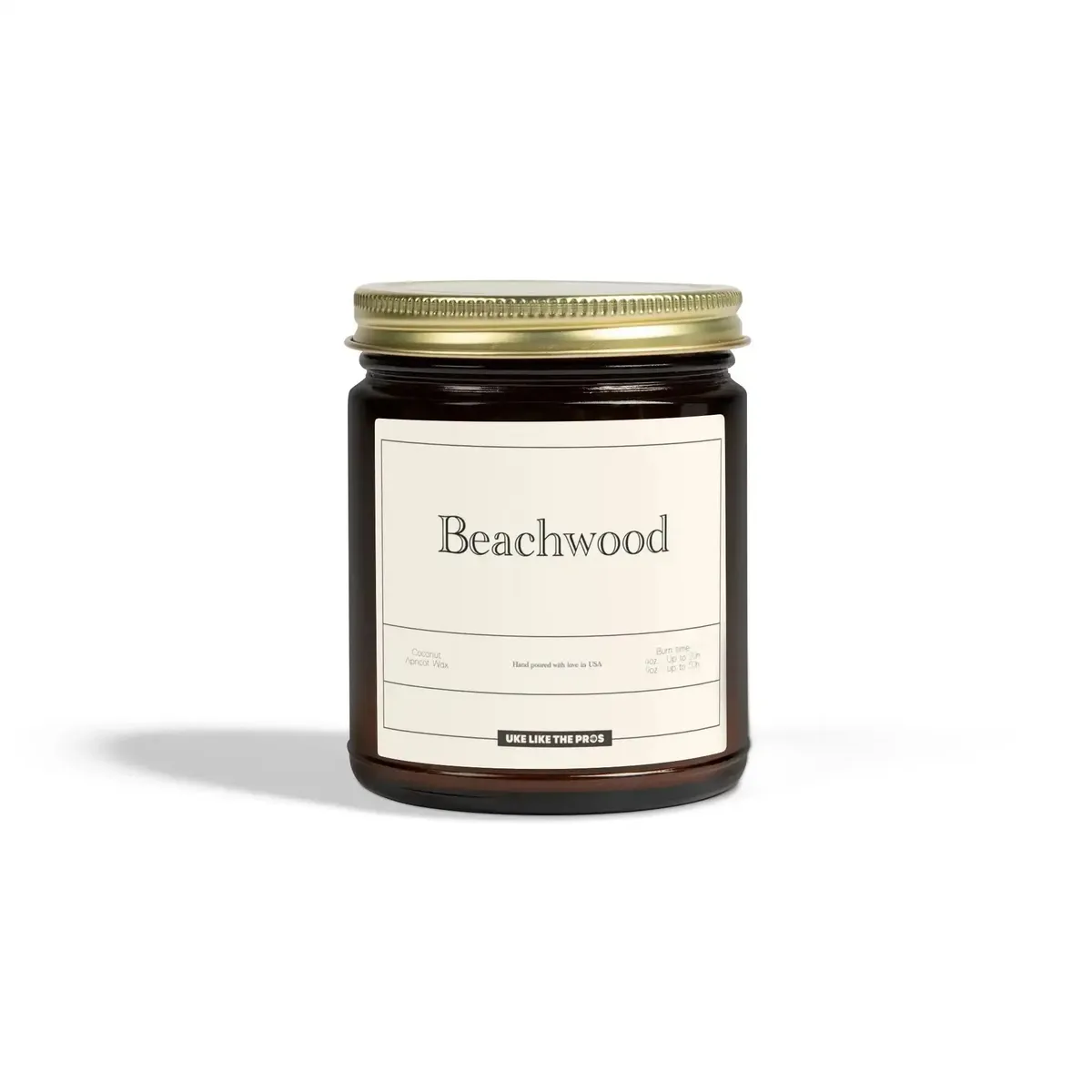 Uke Like The Pros Coconut & Apricot Wax Scented Candle - Beachwood (4oz & 9oz) - Image 4