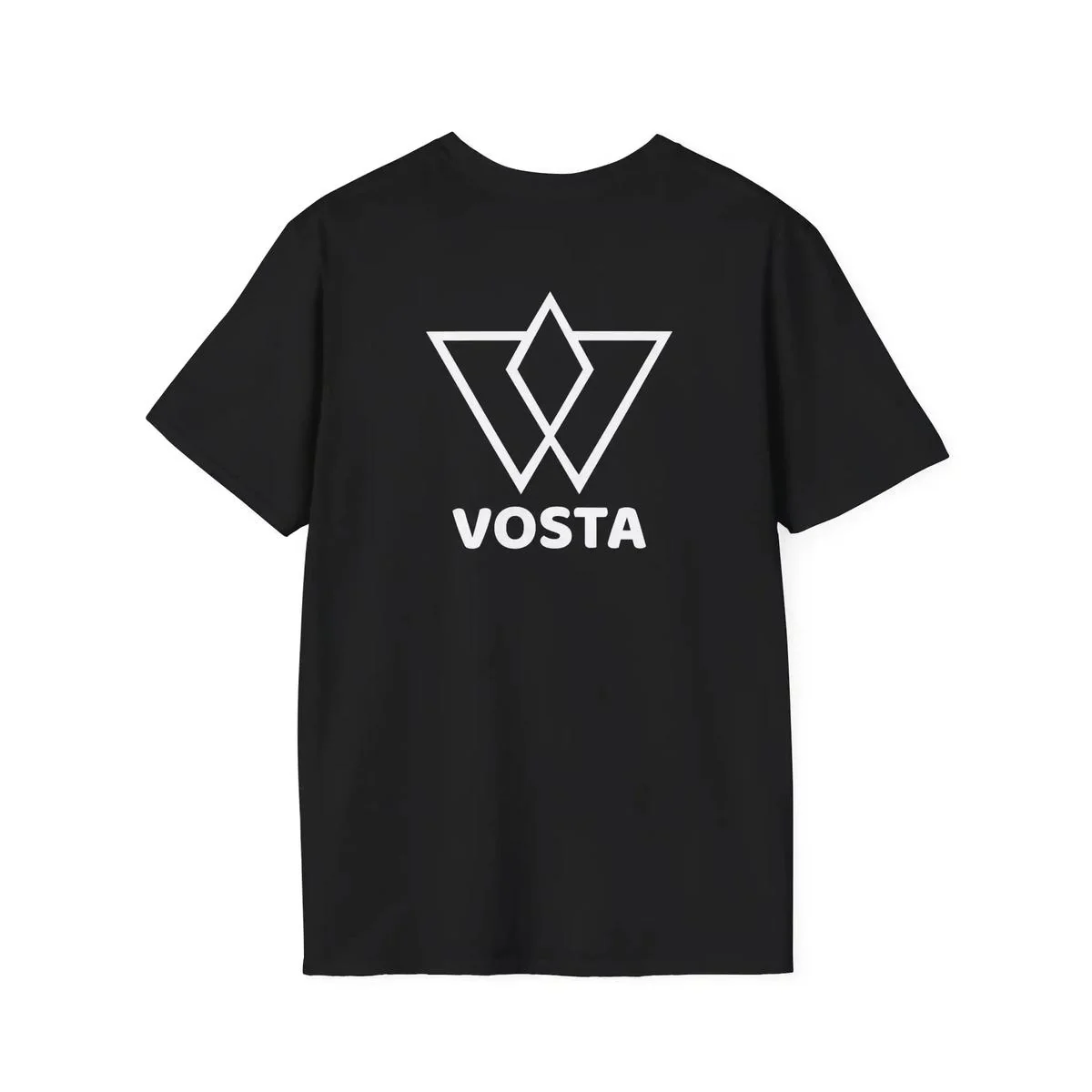 Vosta Black T-Shirt - Minimalist White Logo Tee - Image 11