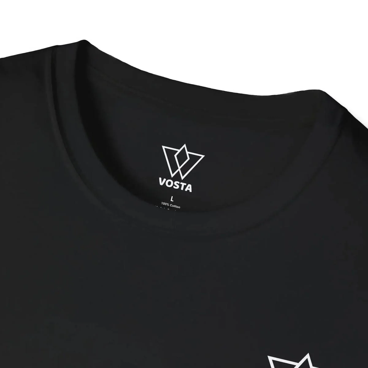 Vosta Black T-Shirt - Minimalist White Logo Tee - Image 12
