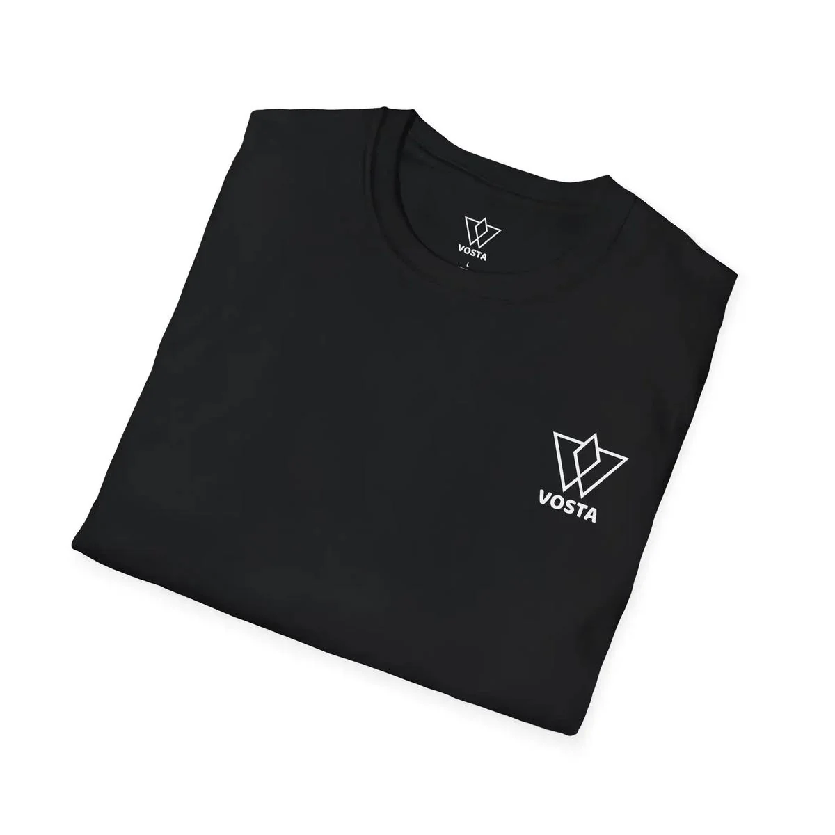 Vosta Black T-Shirt - Minimalist White Logo Tee - Image 13