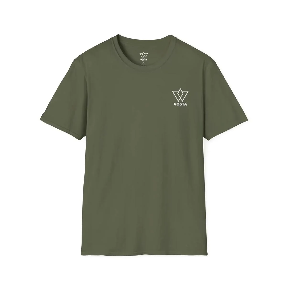 Vosta Black T-Shirt - Minimalist White Logo Tee - Image 4
