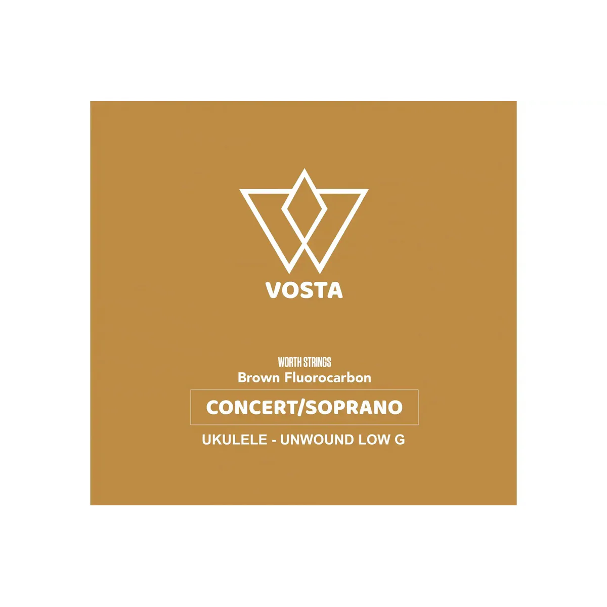 Worth Brown by Vosta Fluorocarbon Soprano/Concert Ukulele Strings - Unwound Low G