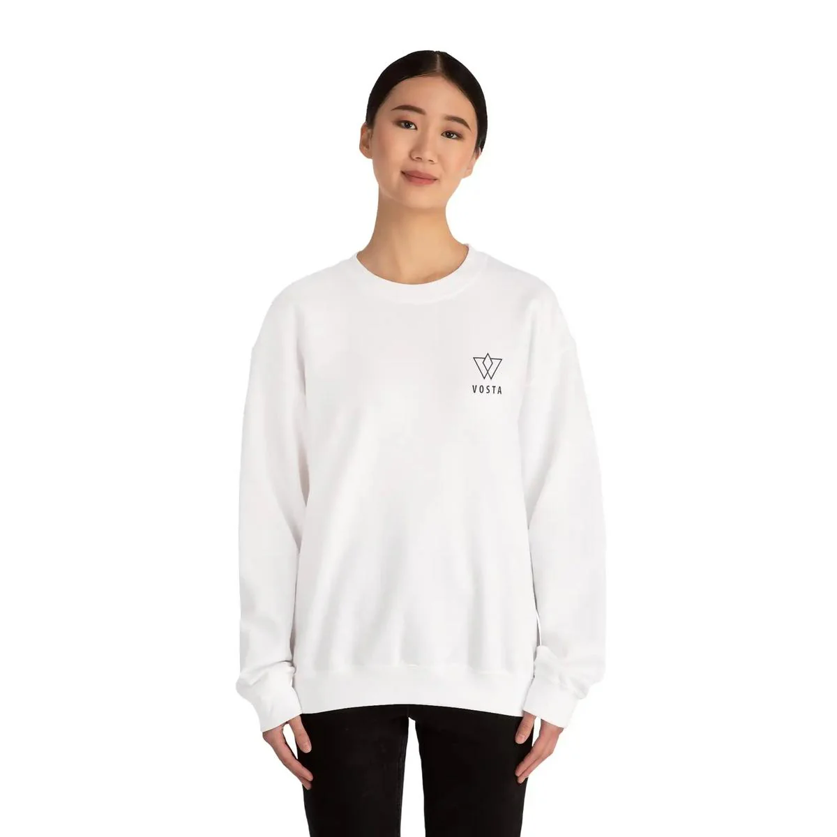 Vosta Crewneck Sweatshirt — Black Logo - Image 16