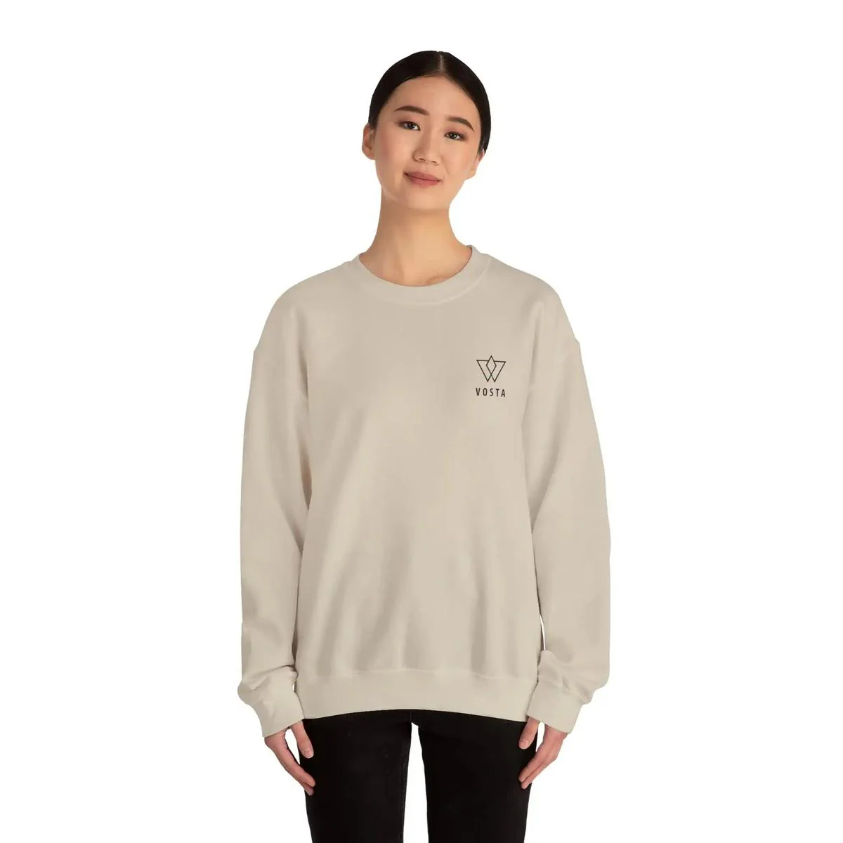 Vosta Crewneck Sweatshirt — Black Logo - Image 17