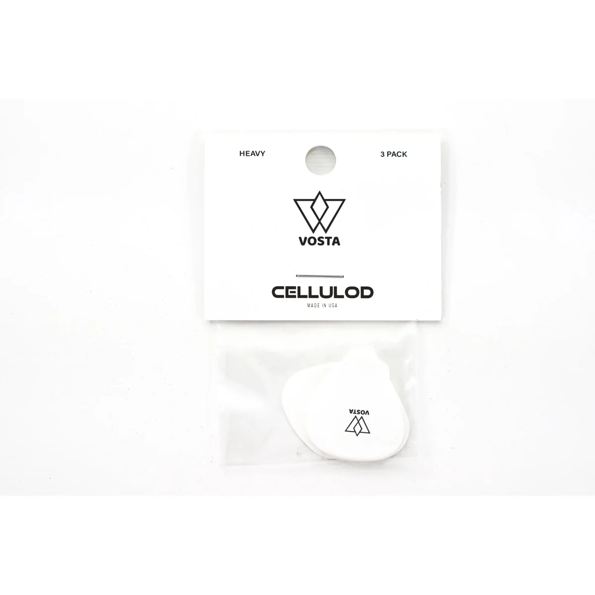 Vosta Heavy Celluloid White Picks - 3 Pack