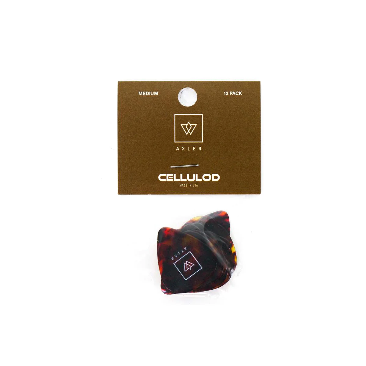 Vosta Medium Celluloid Tortoise Picks - 12 Pack