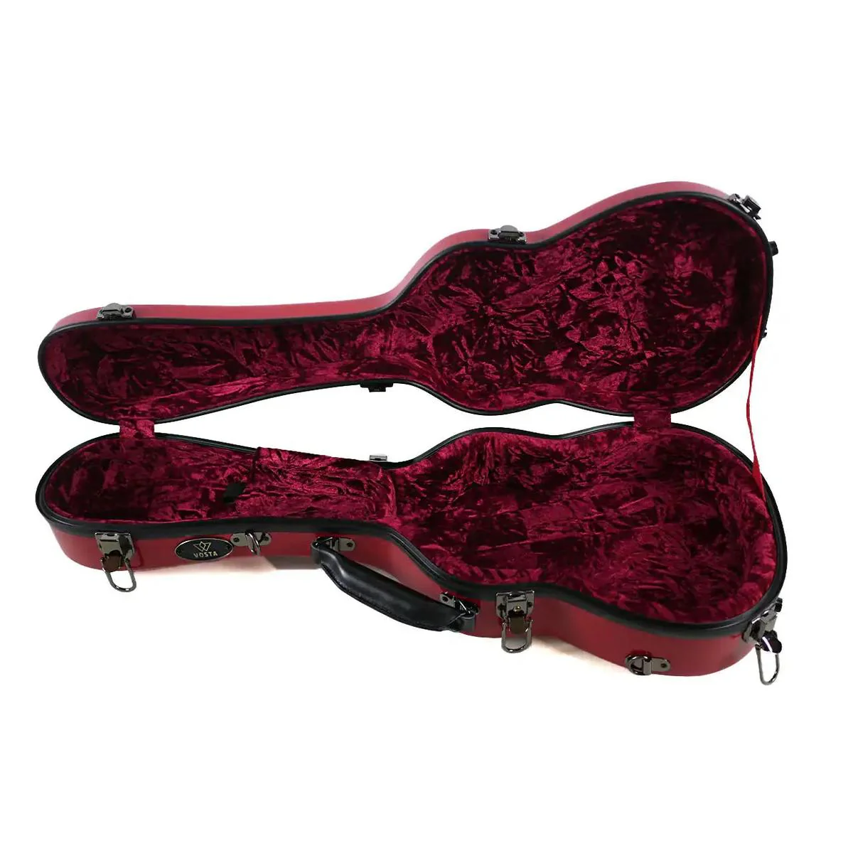 Vosta Red Archtop Fiberglass Tenor Ukulele Hardshell Case - Image 2
