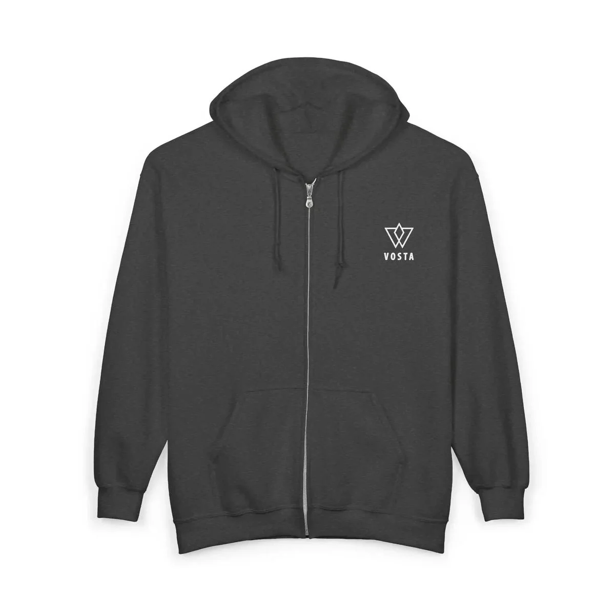 Vosta Zip Up Hoodie - White Logo - Image 12