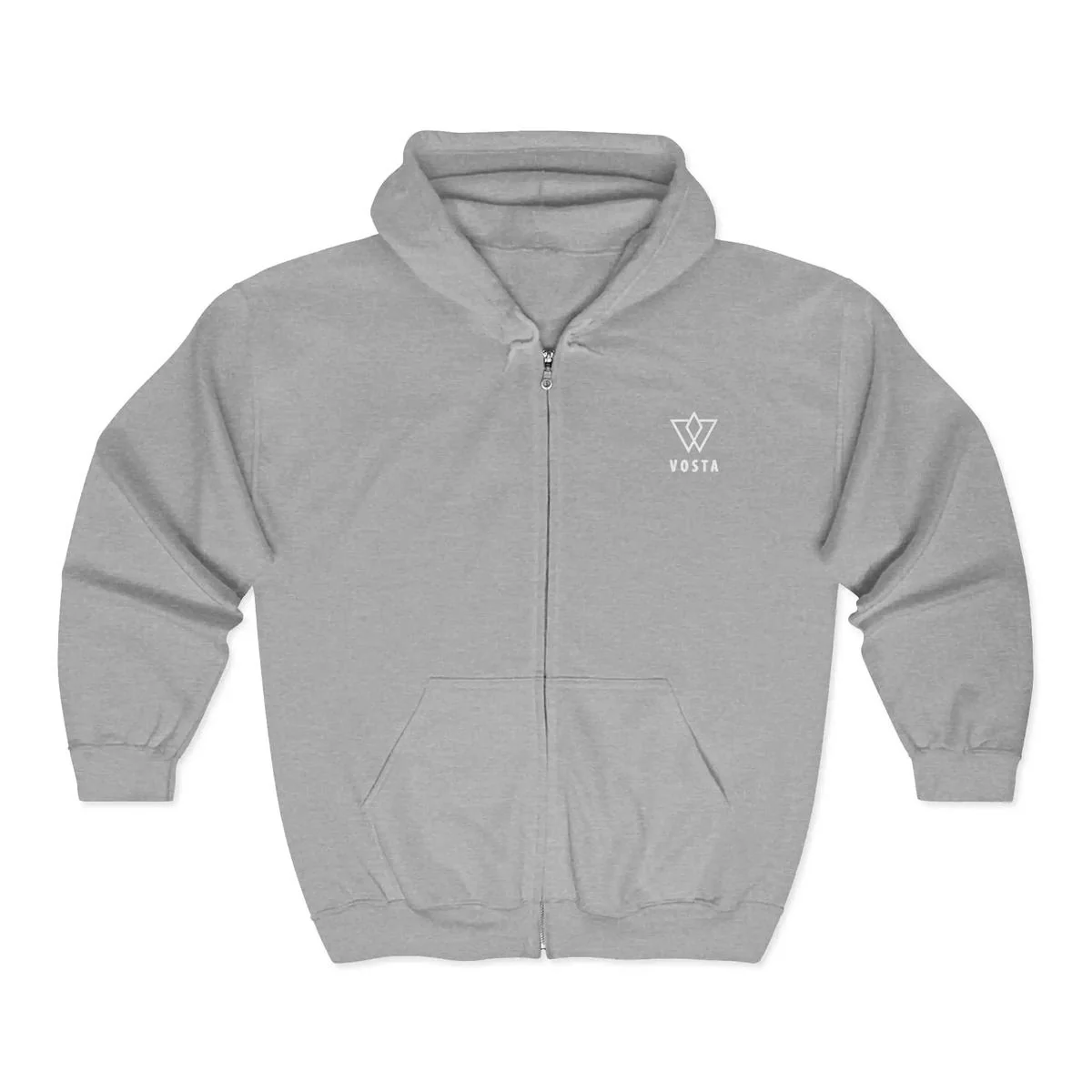 Vosta Zip Up Hoodie - White Logo - Image 2