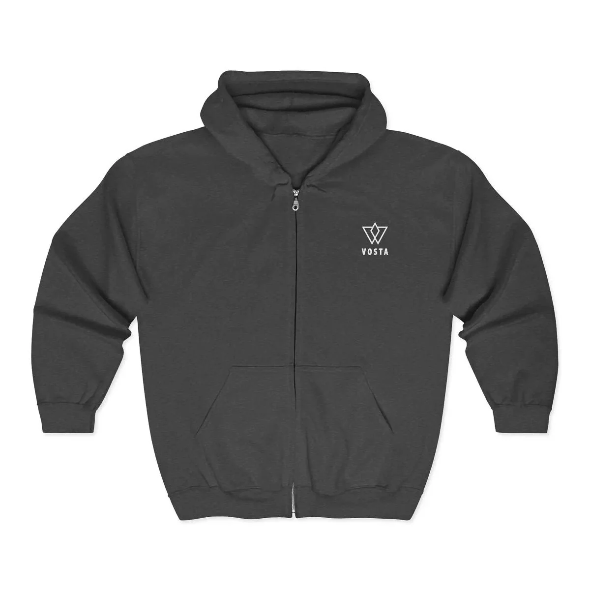 Vosta Zip Up Hoodie - White Logo - Image 3