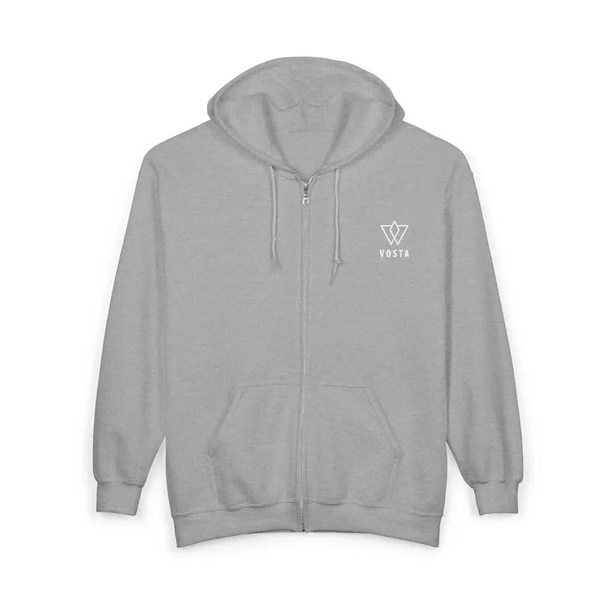 Vosta Zip Up Hoodie - White Logo - Image 9