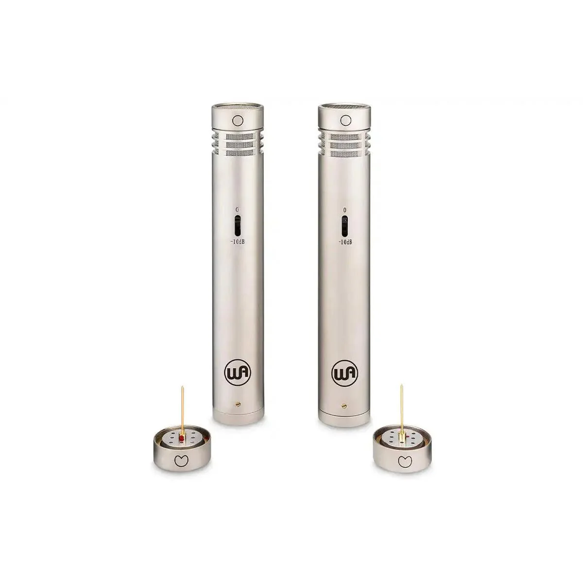 Warm Audio WA-84 Stereo Microphone Pair w/ Omni & Cardioid Capsules - Nickel
