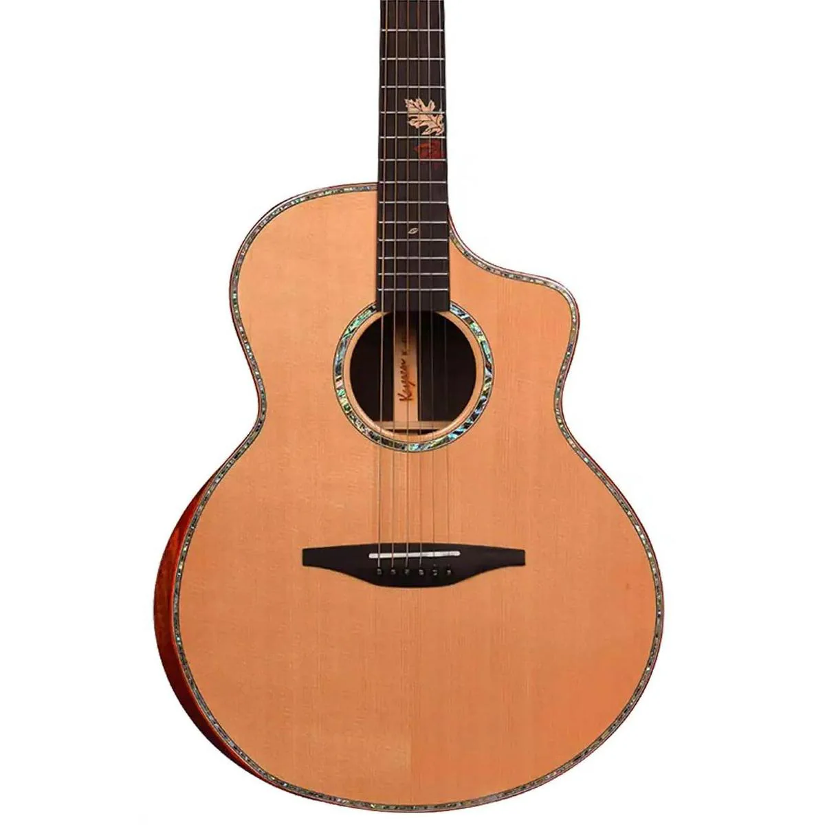 Willow Creek FX-PD90Y Bolivian Deluxe Acoustic Dreadnought Guitar w/ Effects & Bluetooth